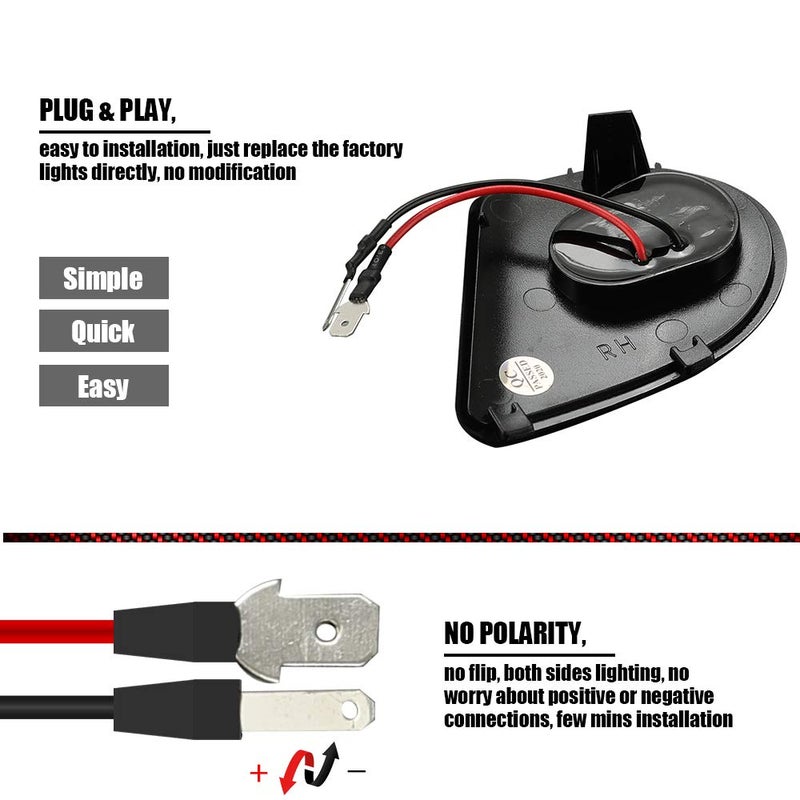 ROCCS 2x LED Side Mirror Puddle Light Assembly Compatible with 2010-2019 Dodge Ram 1500 2500 3500 4500 5500 Lights, 6000K White - Image 2